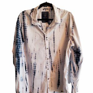 GUESS MEN"S BUTTON CASUAL SHIRT TIE DYED XL SLIM